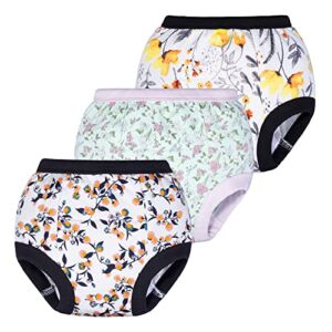 BIG ELEPHANT Baby Girls Training Underpants Toddler Training Pants 3 Pack, 2T