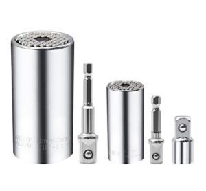 AYQWE Universal Socket Wrench Set, Universal Socket Tools (11-32mm 7-19mm), Multi-Function Chrome Vanadium Steel Socket Hand Repair Tools with 3 Adapter, for Fathers, Husbands, Friend (5pcs)