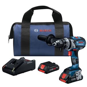 Bosch GSR18V-755CB25-RT 18V Brushless EC Connected Ready, Brute Tough Lithium-Ion 1/2 in. Cordless Drill Driver Kit with 2 Compact Batteries (4.0 Ah) (Renewed)