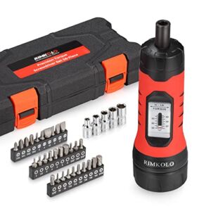 RIMKOLO 1/4″ Drive Torque Screwdriver Wrench Set, 36-Piece 10 to 65 In.lb Torque Wrench Set for Maintenance Tools Bike Repairing and Mounting
