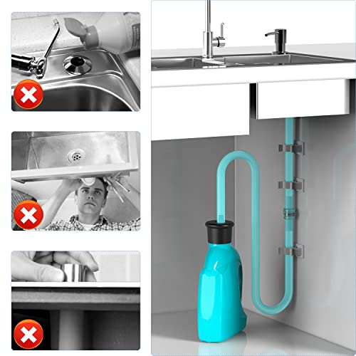 Sink Soap Dispenser Extension Tube Kit, 47 inch Kitchen Under Sink Counter Hose with Check Valve, Ullnosoo Fit Most Soap Containers, Powerful Suction, Never Fill The Little Bottle | The Storepaperoomates Retail Market - Fast Affordable Shopping