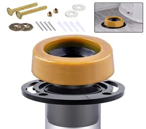 Toilet Flanges and Wax Rings for Toilets with Extended Flanges and Extra Thick Wax Rings for Floor Exit Toilets New Installation or Reinstallation 4″ Waste Line for Plumbing Below Floor