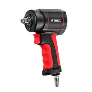 Mini Air Impact Wrench 1/2″ Driver, Super Duty Ultra Compact Pneumatic Impact Wrench with Grip, Composite Air Impact Gun Tool Twin Hammers 887Ft-lbs max Torque, Lightweight 1.25kg, 3 Speed Control