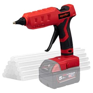 Mellif Cordless Hot Glue Gun for Milwaukee 18V Battery, Handheld Electric Power Glue Gun Full Size for Arts & Crafts & DIY with 20 Glue Sticks (Battery Not Included)