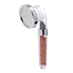 Filtered Shower Head, High Pressure 3 Settings Water Saving Handheld Shower Head with Filter Beads for Hard Water, Clear length: 22cm