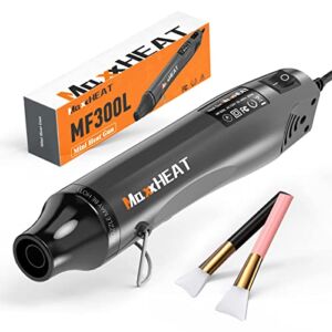 Mini Heat Gun,300W 662℉ MAXXHEAT Hot Air Gun Kit with 6.56FT Cable, Handheld Heat Gun for Crafts, Embossing, Drying Acrylic Paint, Shrink Wrapping/Tubing, Epoxy Resin, MF300L