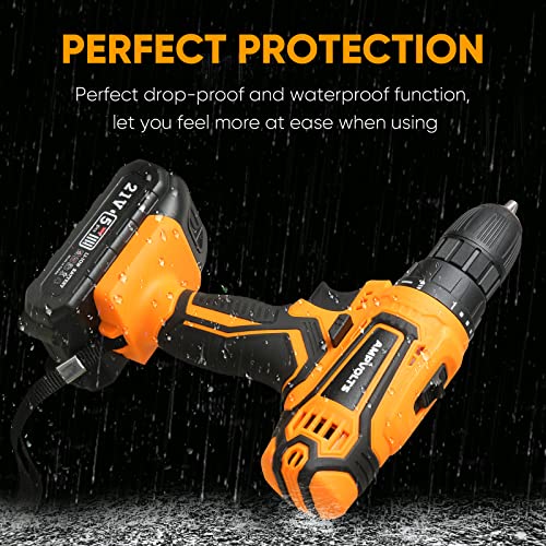 Cordless Drill Set, Ampvolts 21V Max Lithium-Ion Cordless Power Drill, 0-350 RPM/0-1400 RPM Variable Speed, 25+1 Clutch Style, 3/8″ Metal Chuck, 2.0Ah Battery, 24-Piece Accessories | The Storepaperoomates Retail Market - Fast Affordable Shopping