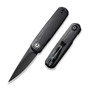 CIVIVI Lumi Small Pocket Knife with 2.56″ 14C28N Black Stonewashed Blade, Lightweight Justin Lundquist designed Folding Knife for EDC C20024-4