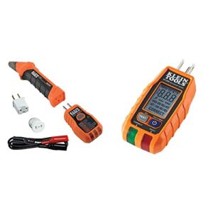 Klein Tools 80016 Circuit Breaker Finder Tool Kit with Accessories, 2-Piece Set & RT250 GFCI Receptacle Tester with LCD Display, for Standard 3-Wire 120V Electrical Outlets
