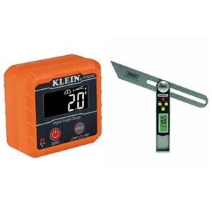 Klein Tools 935DAG Digital Electronic Level and Angle Gauge, Measures and Sets Angles & General Tools T-Bevel Gauge & Protractor – Digital Angle Finder with Full LCD Display & 8″ Stainless Steel Blade