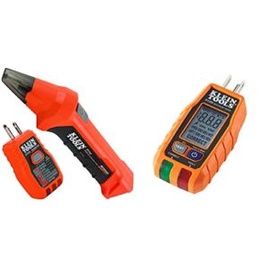 Klein Tools ET310 AC Circuit Breaker Finder with Integrated GFCI Outlet Tester & RT250 GFCI Receptacle Tester with LCD Display, for Standard 3-Wire 120V Electrical Outlets