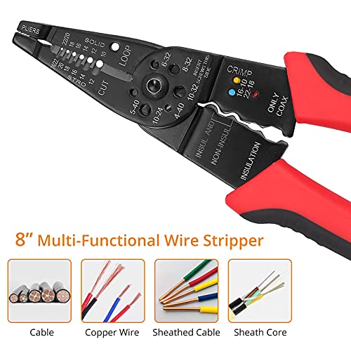 Neoteck Non-Contact Voltage Tester Pen and 8 Inch Wire Stripper Crimper Cutter 10-22 AWG, Must-Have Multi-Function Tool Kit | The Storepaperoomates Retail Market - Fast Affordable Shopping