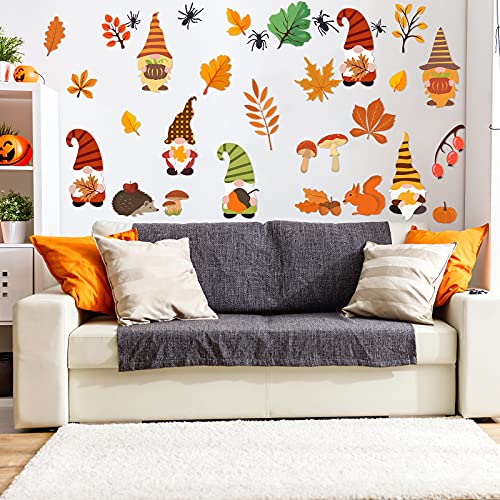 75 Pieces Fall Gnomes Wall Stickers Fall Wall Decals Autumn Maple Leaf Wall Stickers Gnomes Wall Vinyl Stickers Thanksgiving Wall Decoration Stickers for Living Room Bedroom Home Art Decor | The Storepaperoomates Retail Market - Fast Affordable Shopping