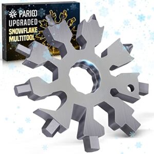 PARIGO Snowflake Multi Tools Gifts for Men-20-in-1 Multitool Christmas Stocking Stuffers for Dad Gifts for Men Women Pocket Size Cool Gadgets for Portable Screwdriver Wrench Bottle Opener Mini Tool