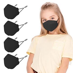 Kids Mask for Children, 20 Packs Individual Wrapped Black Mask Kid Sized, Small Soft Mask for Boys Girls Comfortable Fit, 4-Ply Breathable Mask with Adjustable Nose Clip