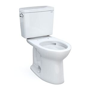 TOTO Drake Two-Piece Elongated 1.6 GPF TORNADO FLUSH Toilet with CEFIONTECT, Cotton White – CST776CSG#01