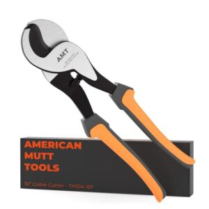AMERICAN MUTT TOOLS 10 Inch Cable Cutters Heavy Duty Shears | Heavy Duty Wire Cutters for Copper and Audio Wire | Battery Cable Cutter Tool, Cable Cutters Electrical | Wire Cutters Heavy Duty