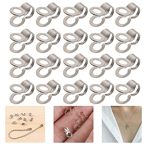 EXCEART 125pcs Ball Chain Pull Loop Connectors Ceiling Fan Lamp Pull Loop Silver Stainless Steel Chain Connectors | The Storepaperoomates Retail Market - Fast Affordable Shopping