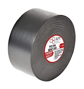 APT, 10 Mil (2″ x 100 ft,) Weatherproof Black PVC Pipe Wrap Tape for Corrosion Protection, Drain Pipe Wrap Tape, Pipe Wrap Insulation Tape for Outdoor, Underground Pipe (1 Roll)