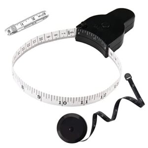Automatic Telescopic Tape Measure, Body Measure Tape 60 inch (150cm), Self-Tightening Retractable Measuring Tape for Body Accurate Way to Track Weight Loss Muscle Gain by One Hand, 3 Piece