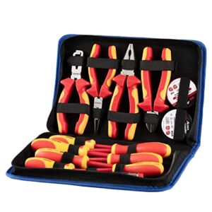 Induzeug 14-Piece VDE Insulated Tool Set 1000V with Electricians’ Pliers and Electricians’ Screwdriver Set, Tested to 10,000 Volts