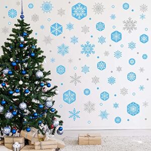 Joy Bang Christmas Wall Decals Snowflake Wall Stickers Winter Snowflake Wall Decor Frozen Theme Snowflake Wall Decorations Removable Wall Decals for Holiday Home Christmas Party Wall Decor