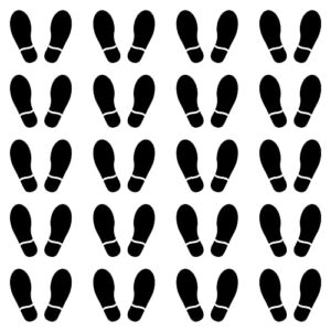20 Pairs 40 Prints Black Shoe Stickers 7″ Footprints Floor Decals Stickers Feet Distance Floor Sign Party Decor Guide…