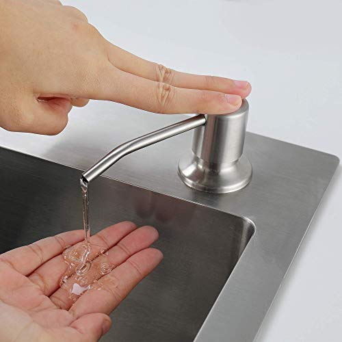 Rainovo Sink Soap Dispenser for Kitchen，Built in Kitchen Sink Soap Dispenser Brushed Nickel Stainless Steel，Soap Dispenser Pump with Large Soap Bottle，Lotion Dispenser Refill from The Top | The Storepaperoomates Retail Market - Fast Affordable Shopping