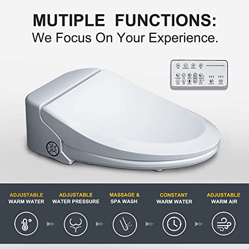 ZMJH ZMA102S-W Electronic Smart Bidet Toilet Seat,Self Cleaning Hydroflush,Hybrid Heating, Heated Dryer, Nightlight, Vortex Wash, Remote Control, Need Electrical, White (Elongated) | The Storepaperoomates Retail Market - Fast Affordable Shopping