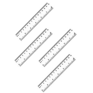 4 Pack 6-Inch Straight Rulers,Clear Plastic Ruler, Suitable for Student School and Office Drawing Measuring Tools, Kids Ruler, Standard Ruler, Centimeter and inch Ruler, Small Rulers