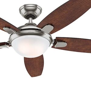 Hunter Fan 54 inch Contemporary Brushed Nickel Finish Indoor Ceiling Fan with Remote Control (Renewed)