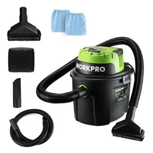 WORKPRO Wet/Dry Vacuum 2.5 Gallon 3 Peak Horsepower, Portable Shop Vacuum Cleaner for Home/Jobsite Dust Collection Job with Attachments