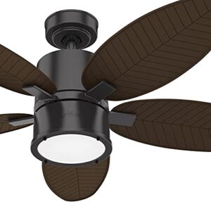 Hunter Fan 52 inch Traditional Noble Bronze Indoor/Outdoor Ceiling Fan with Light and Remote, 5 Blades (Renewed)