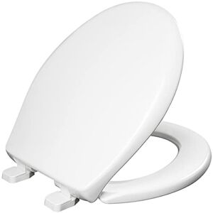MAYFAIR 8100SL 000 Collins Slow Close Plastic Toilet Seat that will Never Loosen, with Super Grip Bumpers, ROUND, Long Lasting Solid Plastic, White