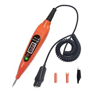 AWBLIN Automotive Test Light Digital LED Circuit Tester, 3-60V DC Auto Electric Tester Light Tool with Voltmeter and Probe for Checking Vehicle Car Truck Motorcycle Boat Fuses and Battery Voltage
