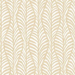 Tempaper White Clay Block Print Leaves, Designer Removable Peel and Stick Wallpaper, 20.5 in X 16.5 ft, Made in The USA