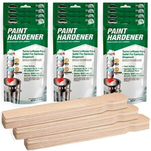 Homax Waste Away Paint Hardener, 12 Pack, with 25 Wooden Paint Stir Sticks, 14inch, by Homesphere