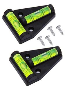 2Pcs Magnet RV T Level with Screw-mounted Cross Check Leveling Multipurpose 2 Way Bubble Spirit Levels for Rvs Caravan Motorhome Trailers Construction Camping Tripods Machines Measure(Black)