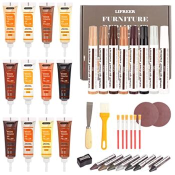 Lifreer Wood Furniture Repair Kit – 40 Pcs Wood filler, Touch Up Markers With Wax Sticks – for Wood Floors, Stains, Scratches,Tables, Door, Carpenters, Bedposts | The Storepaperoomates Retail Market - Fast Affordable Shopping