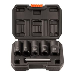 THINKWORK Bolt Extractor Set, 6 Pieces Lug Nut Socket Set, Stripped Lug Nut Remover for Removing Damaged, Frozen, Rusted, Rounded-Off Bolts, Nuts & Screws