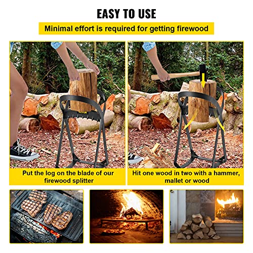 VEVOR Log Splitter 20.3″ x 13.2″, Wood Splitter for 8″ Diameter Wood, Firewood Splitter 8.6 Lbs, Easy to Carry, Manual Log Splitter Made of Q235 Steel, with 4 Screws & Blade Cover, for Home, Campsite | The Storepaperoomates Retail Market - Fast Affordable Shopping