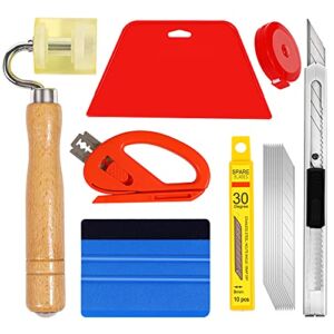 Wallpaper Smoothing Tool Kit Including Seam Roller Squeegee Knife for Contact Paper Peel and Stick Applications