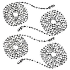 uxcell Pull Chain Extension 1.8 Ft Stainless Steel 3.0mm Beaded for Light Fan 4pcs