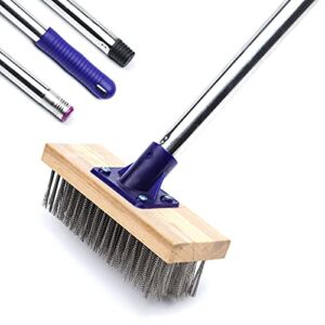 GeeRo 7.87” Premium Wire Wood Brush with 52.75” Long Pole