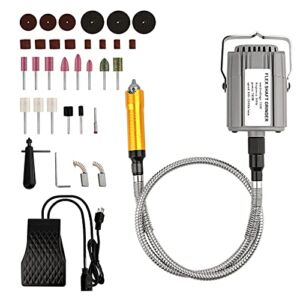 ATOLS 780W Flex Shaft Rotary Tool Electric Hanging Grinder Carver,Electric Multi-function Metalworking Tools Repair Kit,Foot Pedal Control,Metal Flexible Shaft,Suitable for Carving, Buffing, 23000 RPM