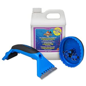 Roman’s Wallpaper and Paste Removal Kit – Concentrate (32 oz), Perforating Scoring Tool, and Angled Scraper for Home Improvement – Yields 5 Gallons of Remover (1500 sq. ft Coverage)