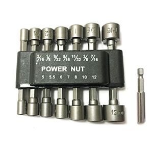 14Pieces Power Nut Driver Bit Set, 1/4 Inch Hex Shank, Metric/Imperial Socket Wrench Screw Electronic Driver
