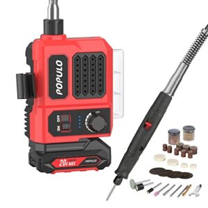 20V Cordless Rotary Tool, Variable Speed Power Rotary Tool Kit with 80 Accessories, 2.0Ah Battery and Charger, Flex Shaft for Engraving, Cutting, Sanding, Polishing,