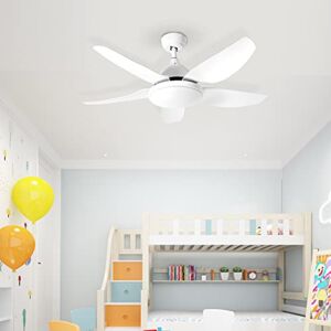 Tangkula 42Inch Ceiling Fan with LED Light and Remote Control, Kids Fan Light with 5 Blades, Indoor Low Profile Ceiling Fan for Children’s Bedroom, 3 Colors, 5 Speeds, White