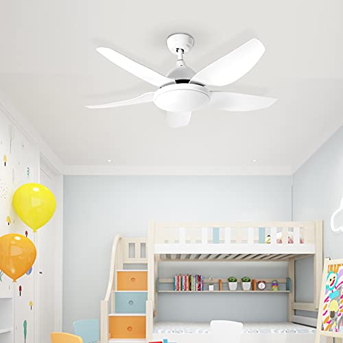 Tangkula 42Inch Ceiling Fan with LED Light and Remote Control, Kids Fan Light with 5 Blades, Indoor Low Profile Ceiling Fan for Children’s Bedroom, 3 Colors, 5 Speeds, White | The Storepaperoomates Retail Market - Fast Affordable Shopping